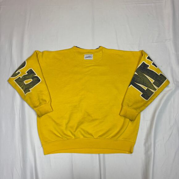 Vintage University of Michigan Spellout Sweatshirt Calhoun Crewneck 80s 90s - Picture 3 of 13